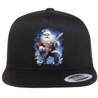 Santa Claus Playing Guitar Flatbill Hat