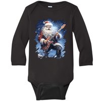 Santa Claus Playing Guitar Baby Long Sleeve Bodysuit