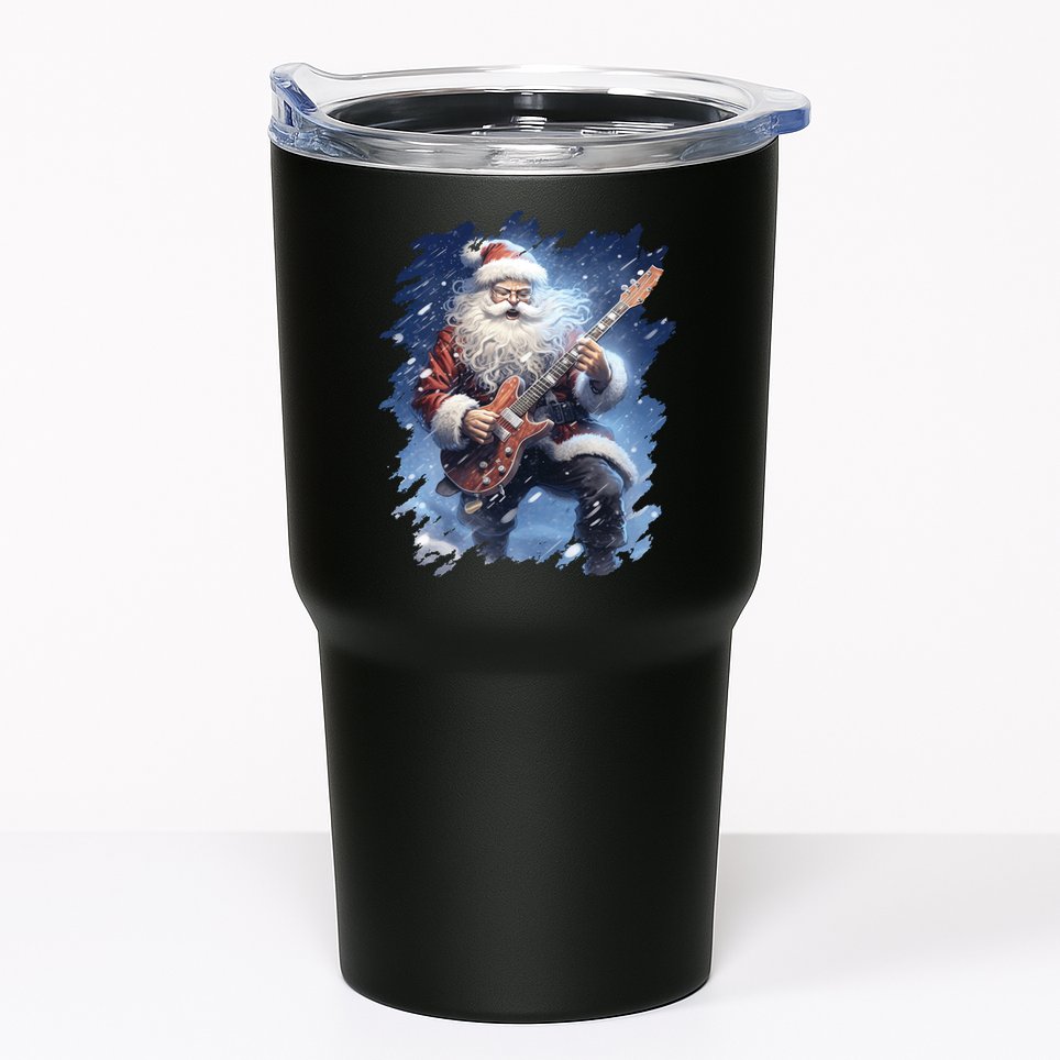 Santa Claus Playing Guitar Tumbler