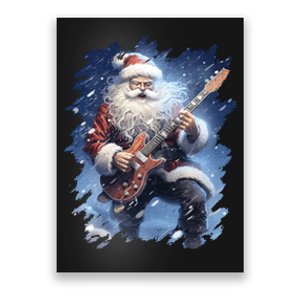 Santa Claus Playing Guitar Poster