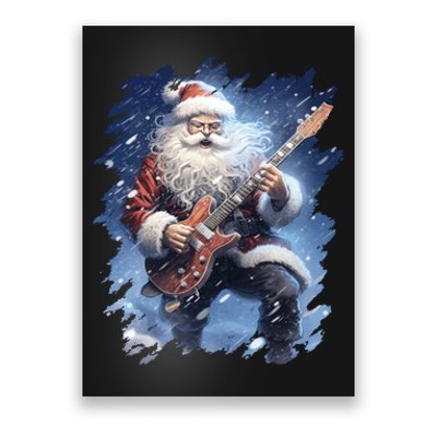 Santa Claus Playing Guitar Poster