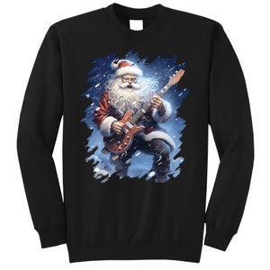 Santa Claus Playing Guitar Tall Sweatshirt