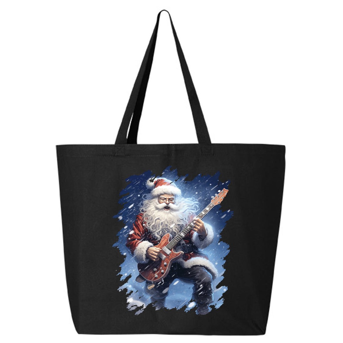 Santa Claus Playing Guitar 25L Jumbo Tote