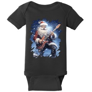 Santa Claus Playing Guitar Baby Bodysuit