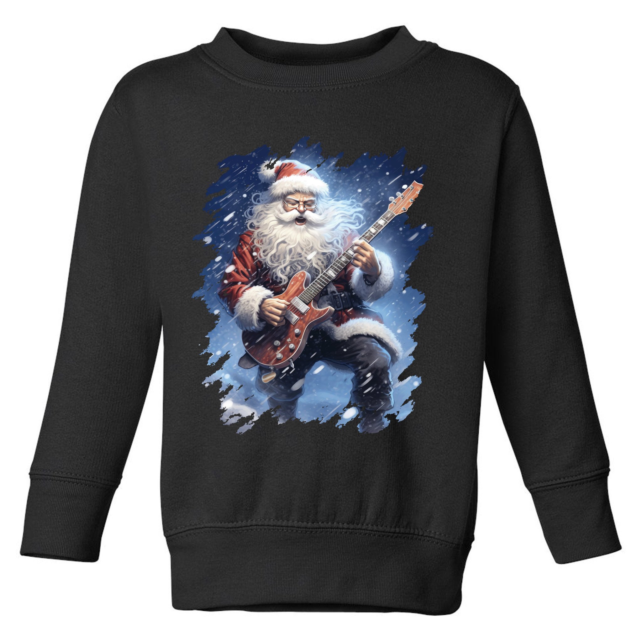 Santa Claus Playing Guitar Toddler Sweatshirt