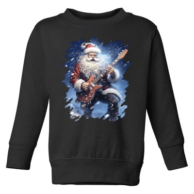 Santa Claus Playing Guitar Toddler Sweatshirt