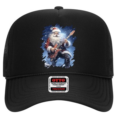Santa Claus Playing Guitar Trucker Hat