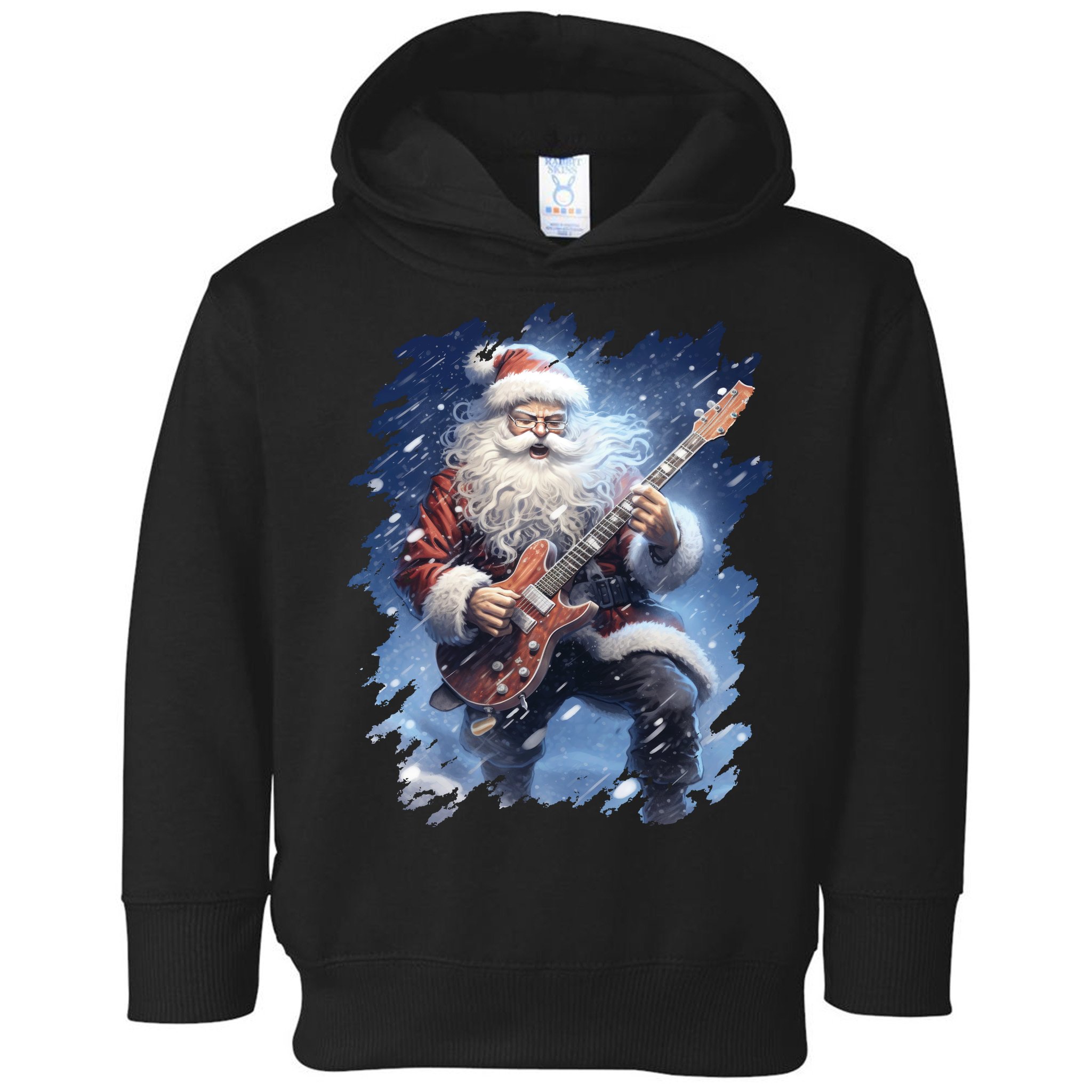 Santa Claus Playing Guitar Toddler Hoodie