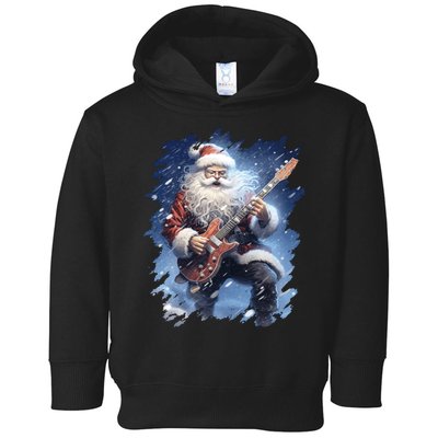 Santa Claus Playing Guitar Toddler Hoodie