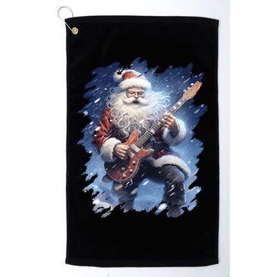 Santa Claus Playing Guitar Golf Towel