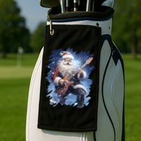 Santa Claus Playing Guitar Golf Towel