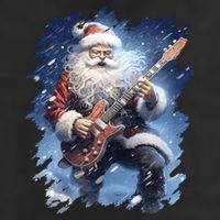 Santa Claus Playing Guitar Golf Towel