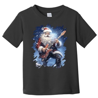 Santa Claus Playing Guitar Toddler T-Shirt