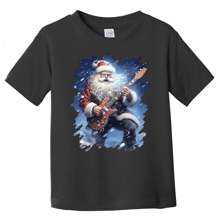 Santa Claus Playing Guitar Toddler T-Shirt