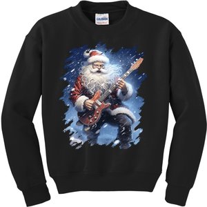 Santa Claus Playing Guitar Kids Sweatshirt