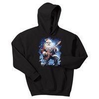 Santa Claus Playing Guitar Kids Hoodie