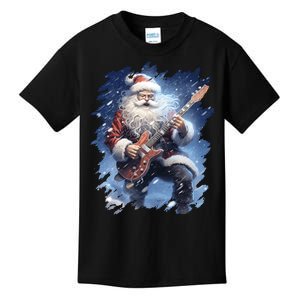 Santa Claus Playing Guitar Kids T-Shirt