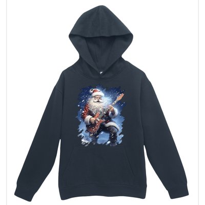 Santa Claus Playing Guitar Urban Pullover Hoodie