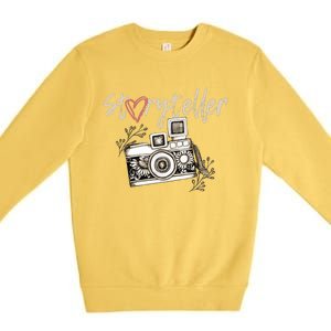 Storyteller Camera Photography Photographer Cool Premium Crewneck Sweatshirt