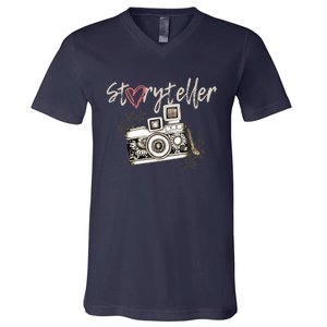 Storyteller Camera Photography Photographer Cool V-Neck T-Shirt