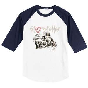 Storyteller Camera Photography Photographer Cool Baseball Sleeve Shirt