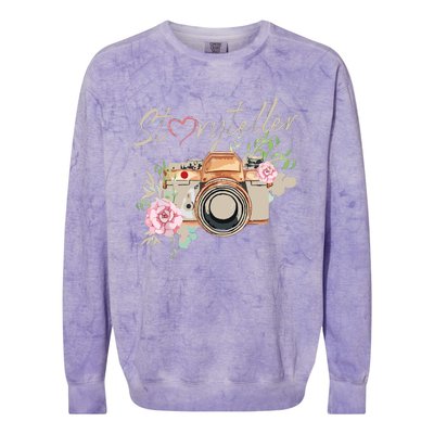 Storyteller Camera Photography Photographer Cameraman Ideas Colorblast Crewneck Sweatshirt