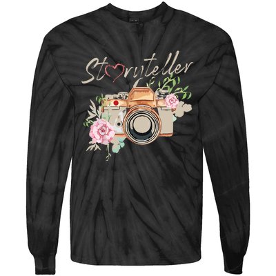 Storyteller Camera Photography Photographer Cameraman Ideas Tie-Dye Long Sleeve Shirt