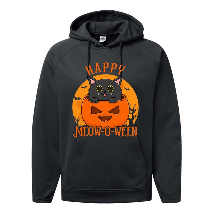 Spooky Cat Party Costume for a Meowoween Celebration Performance Fleece Hoodie