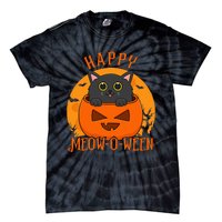 Spooky Cat Party Costume for a Meowoween Celebration Tie-Dye T-Shirt