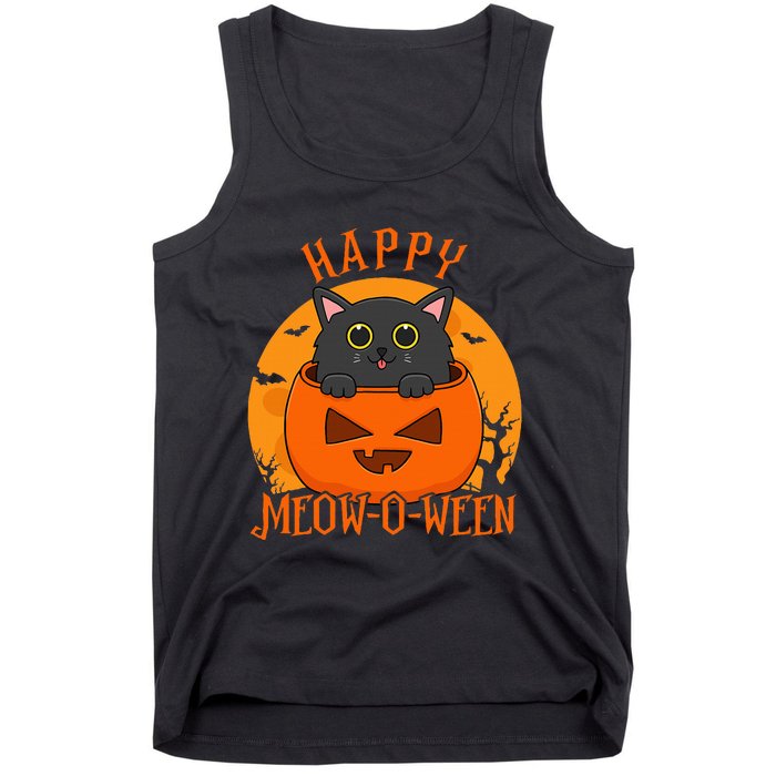 Spooky Cat Party Costume for a Meowoween Celebration Tank Top