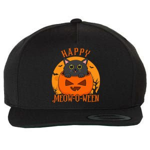 Spooky Cat Party Costume for a Meowoween Celebration Wool Snapback Cap