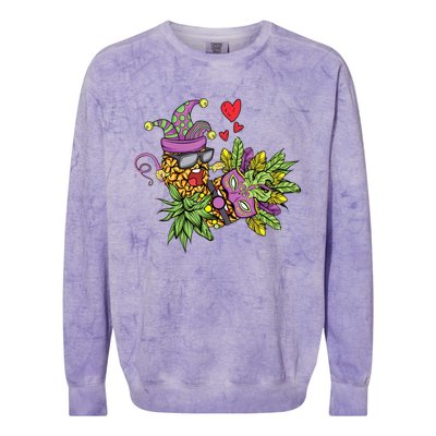 Swingers Couple Pineapples funny Mardi Gras Colorblast Crewneck Sweatshirt