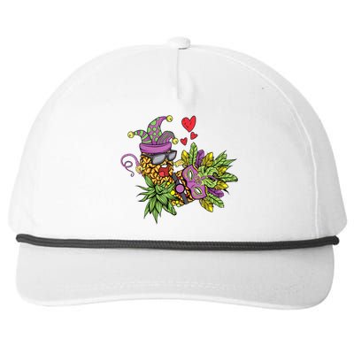 Swingers Couple Pineapples funny Mardi Gras Snapback Five-Panel Rope Hat