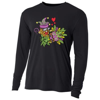 Swingers Couple Pineapples funny Mardi Gras Cooling Performance Long Sleeve Crew