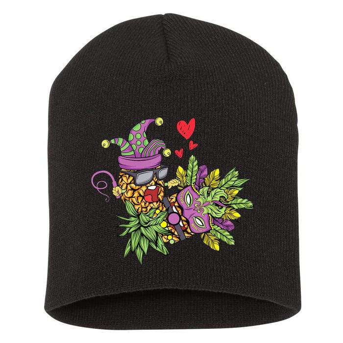 Swingers Couple Pineapples funny Mardi Gras Short Acrylic Beanie