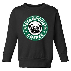 Starpugs Coffee Pug Dog Lover Gift Toddler Sweatshirt