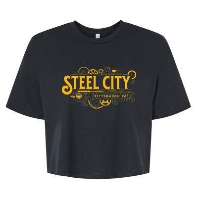 Steel City Pittsburgh Pennsylvania 412 Home Retro Bella+Canvas Jersey Crop Tee