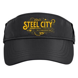 Steel City Pittsburgh Pennsylvania 412 Home Retro Adult Drive Performance Visor