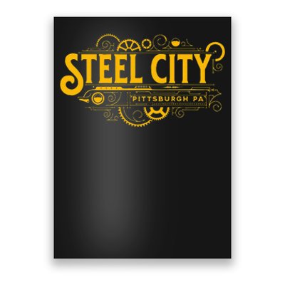 Steel City Pittsburgh Pennsylvania 412 Home Retro Poster