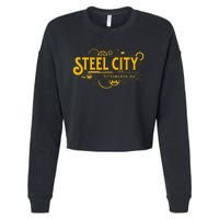 Steel City Pittsburgh Pennsylvania 412 Home Retro Cropped Pullover Crew