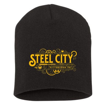 Steel City Pittsburgh Pennsylvania 412 Home Retro Short Acrylic Beanie
