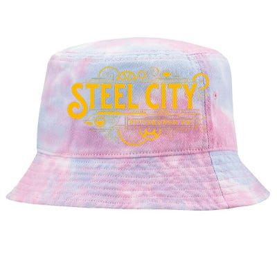 Steel City Pittsburgh Pennsylvania 412 Home Retro Tie-Dyed Bucket Hat