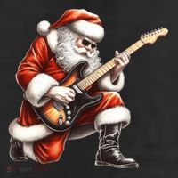 Santa Claus Playing Guitar Funny Christmas Rock N Roll Funny Gift Cool Comfort Performance Bucket Hat