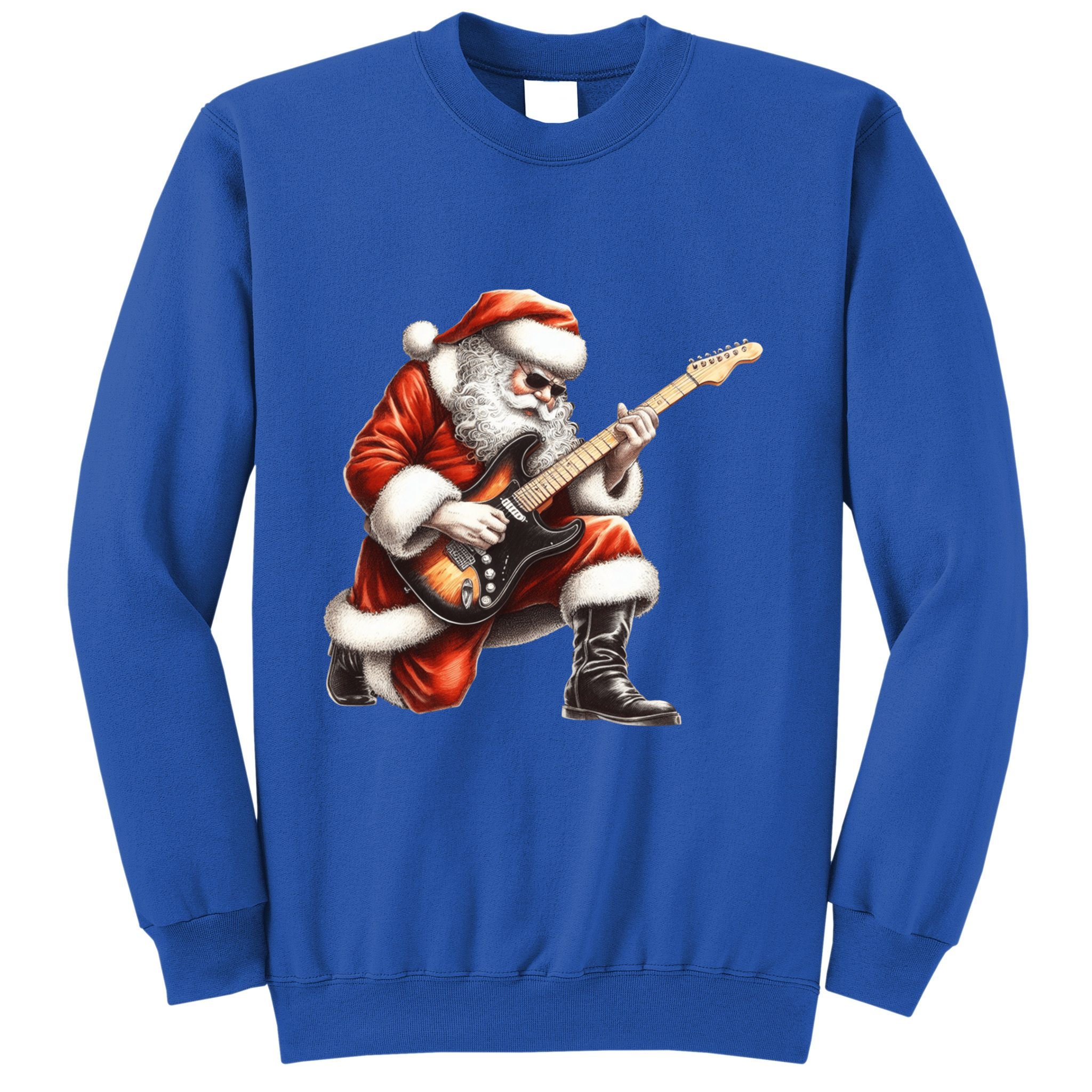 Santa Claus Playing Guitar Funny Christmas Rock N Roll Funny Gift Sweatshirt