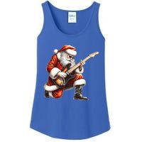 Santa Claus Playing Guitar Funny Christmas Rock N Roll Funny Gift Ladies Essential Tank