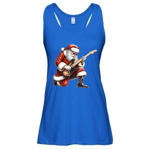 Santa Claus Playing Guitar Funny Christmas Rock N Roll Funny Gift Ladies Essential Flowy Tank