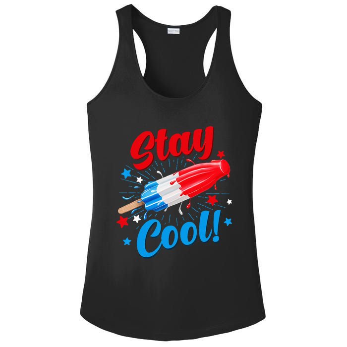 Stay Cool Popsicle Funny 4th Of July Independence Day Ladies PosiCharge Competitor Racerback Tank