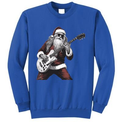 Santa Claus Playing Guitar Rock And Roll Christmas Gift Sweatshirt