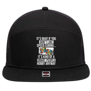 Speed Cubing Puzzle Cube Cuber Master Speed Cuber Humor Great Gift 7 Panel Mesh Trucker Snapback Hat