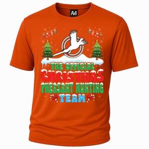 Snow Christmas Pheasant Hunting Team Cooling Performance Crew T-Shirt